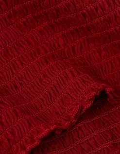 AE Sunchaser Knit Smocked Bandeau Berry -American Eagle Fashion 0366 6247 669 d1