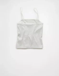 AE Lace Trim Cami Light Heather Gray -American Eagle Fashion 0366 6249 092 b