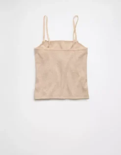 AE Lace Trim Cami Oatmeal Heather -American Eagle Fashion 0366 6249 864 b