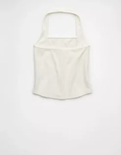 AE Lace Halter Tank Top White -American Eagle Fashion 0366 6258 100 b