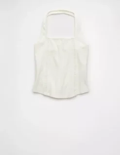 AE Lace Halter Tank Top White -American Eagle Fashion 0366 6258 100 f