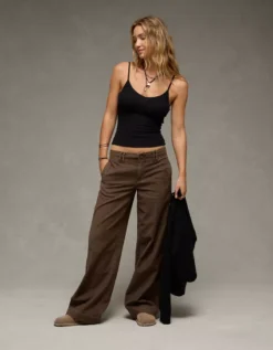 AE Velvet Trim Cozy Cami True Black -American Eagle Fashion 0366 6329 073 d2