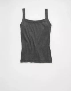 AE Daily Fave Tank Top Charcoal Heather Gray -American Eagle Fashion 0366 6367 029 f
