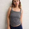 AE Daily Fave Tank Top Charcoal Heather Gray