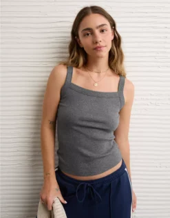 AE Daily Fave Tank Top Charcoal Heather Gray