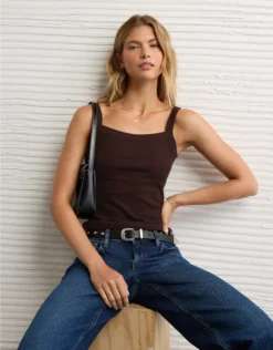 AE Daily Fave Tank Top Dark Brown