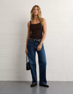 AE Daily Fave Tank Top Dark Brown -American Eagle Fashion 0366 6371 203 os