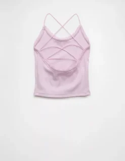 AE Strappy Go Lucky Cropped Lace Tank Top Pastel Orchid -American Eagle Fashion 0366 6374 577 b