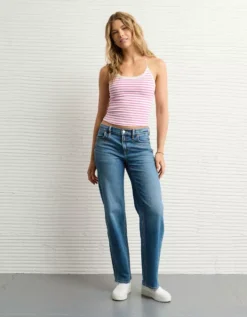 AE Strappy Go Lucky Cropped Lace Tank Top Pink -American Eagle Fashion 0366 6376 615 os