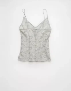 AE Velvet Trim Cami Light Faded Gray -American Eagle Fashion 0366 6423 007 b