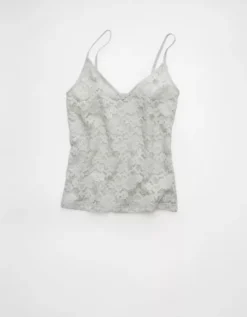 AE Velvet Trim Cami Light Faded Gray -American Eagle Fashion 0366 6423 007 f