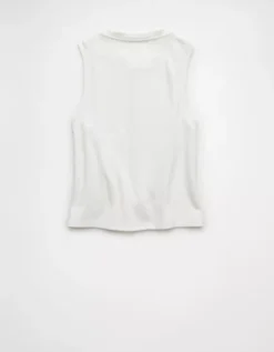 AE Button-Up Tank Top Raw White -American Eagle Fashion 0366 6488 115 b
