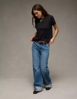 AE Short Sleeve Classic T-Shirt True Black -American Eagle Fashion 0370 1546 073 os