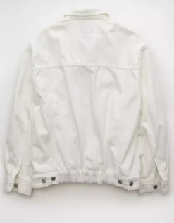 AE Oversized Boyfriend Denim Jacket White -American Eagle Fashion 0383 3673 100 b