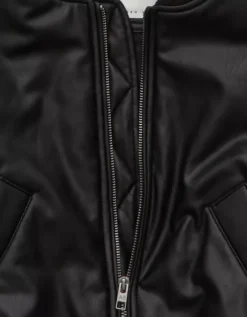 AE Faux Leather Cropped Bomber Jacket Bold Black -American Eagle Fashion 0383 3687 064 d1