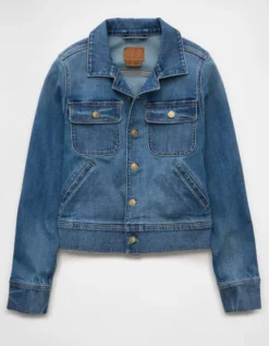 AE Preppy Denim Jacket Light Wash -American Eagle Fashion 0383 3703 915 f