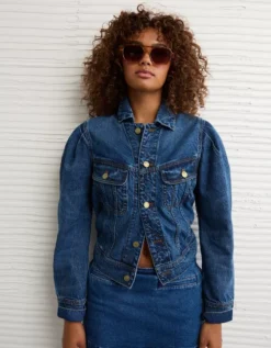 AE Retro Denim Jacket Medium Indigo Wash -American Eagle Fashion 0383 3705 540 os