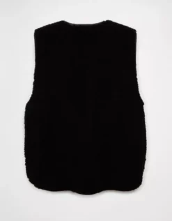AE Sherpa Vest Bold Black -American Eagle Fashion 0383 3706 064 b