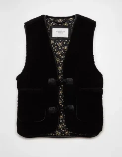 AE Sherpa Vest Bold Black -American Eagle Fashion 0383 3706 064 f