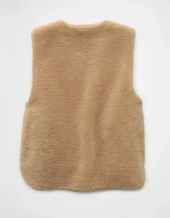 AE Sherpa Vest Khaki -American Eagle Fashion 0383 3706 212 b