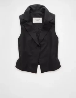 AE Lapel Vest Ebony -American Eagle Fashion 0383 3707 014 f