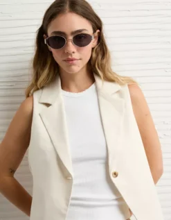 AE Lapel Vest Cream -American Eagle Fashion 0383 3707 106 d2