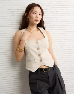 AE Square Neck Vest Cream