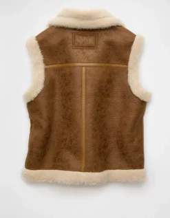 AE Shearling Vest Camel -American Eagle Fashion 0383 3740 296 b