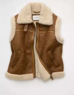 AE Shearling Vest Camel -American Eagle Fashion 0383 3740 296 f