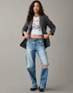 AE Oversized Boyfriend Blazer Charcoal -American Eagle Fashion 0387 3428 008 os