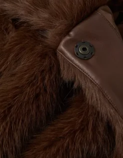 AE Faux Fur Coat Brown -American Eagle Fashion 0387 3766 200 d1