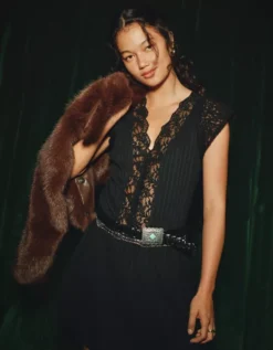 AE Faux Fur Coat Brown -American Eagle Fashion 0387 3766 200 l2