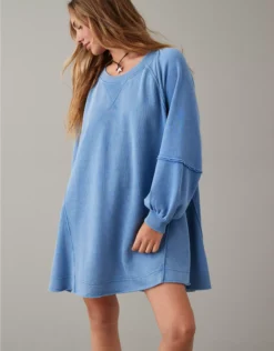 AE Long-Sleeve Fleece Babydoll Dress