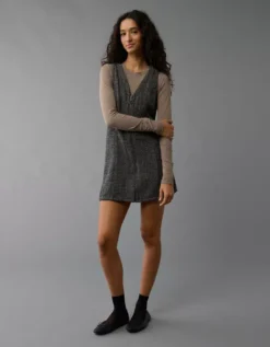 AE Zip-Up Mini Dress Brown -American Eagle Fashion 0395 8069 200 os
