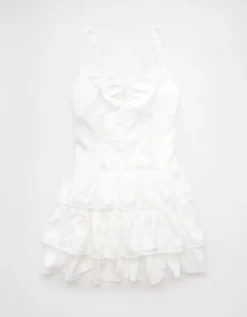 AE Catie Corset Tiered Mini Dress Cream -American Eagle Fashion 0395 8192 106 f