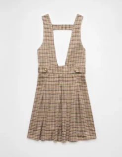 AE It Knit Pinafore Mini Dress Light Brown -American Eagle Fashion 0395 8339 026 b