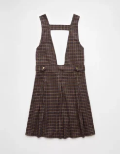 AE It Knit Pinafore Mini Dress Dark Brown -American Eagle Fashion 0395 8339 203 b