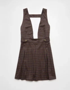 AE It Knit Pinafore Mini Dress Dark Brown -American Eagle Fashion 0395 8339 203 f