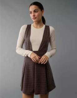 AE It Knit Pinafore Mini Dress Dark Brown