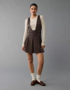 AE It Knit Pinafore Mini Dress Dark Brown -American Eagle Fashion 0395 8339 203 os