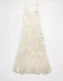 AE Catie Corset Crochet Midi Dress Cream -American Eagle Fashion 0395 8363 106 b