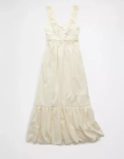 AE Catie Corset Crochet Midi Dress Cream -American Eagle Fashion 0395 8363 106 f