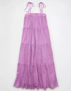 AE Sunchaser Knit Tie Shoulder Maxi Dress Purple -American Eagle Fashion 0395 8435 500 f