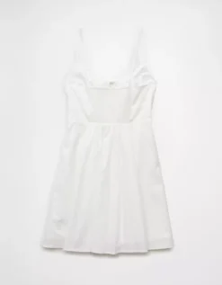 AE Tie Front Mini Dress Cream -American Eagle Fashion 0395 8498 106 b