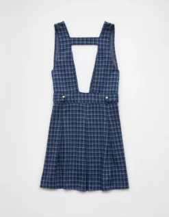 AE It Knit Pinafore Mini Dress Navy -American Eagle Fashion 0395 8519 410 b