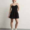 AE Sweetheart Button-Up Mini Dress Black
