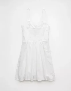 AE Sweetheart Button-Up Mini Dress Ecru Denim -American Eagle Fashion 0395 8598 154 b