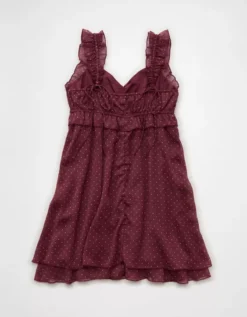 AE Ruffle Mini Dress Brown -American Eagle Fashion 0395 8606 200 b