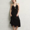 AE Soft & Sexy Keyhole Halter Midi Dress Black