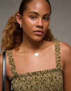 AE Handkerchief Hem Ruffle Floral Mini Dress Yellow -American Eagle Fashion 0395 8700 700 d2